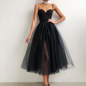 Spaghetti Strap bustier tulle evening dress